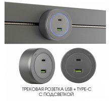 Трековая розетка Arte Milano Am-track-sockets-39 399731TS/USB-Type-C Grey