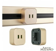 Трековая розетка Arte Milano Am-track-sockets 380022TS/USBx2 Gold