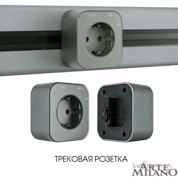 Трековая розетка Arte Milano Am-track-sockets 380022TS/ES Grey