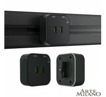 Трековая розетка Arte Milano Am-track-sockets 380022TS/USBx2 Black
