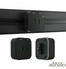 Трековая розетка Arte Milano Am-track-sockets 380022TS/USBx2 Black