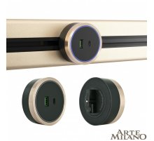 Трековая розетка Arte Milano Am-track-sockets 380066TS LED/USB-Type-C Gold
