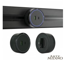Трековая розетка Arte Milano Am-track-sockets 380066TS LED/USB-Type-C Black