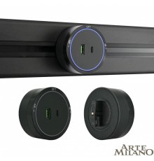 Трековая розетка Arte Milano Am-track-sockets 380066TS LED/USB-Type-C Black