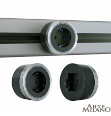 Трековая розетка Arte Milano Am-track-sockets 380066TS LED/ES Grey