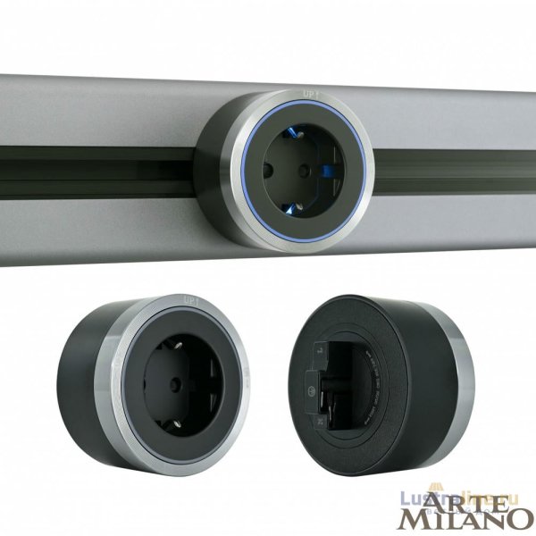 Трековая розетка Arte Milano Am-track-sockets 380066TS LED/ES Grey