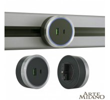 Трековая розетка Arte Milano Am-track-sockets 380066TS LED/USB-Type-C Grey