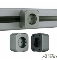 Трековая розетка Arte Milano Am-track-sockets 380022TS/ES Grey
