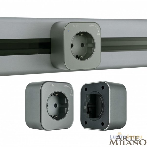 Трековая розетка Arte Milano Am-track-sockets 380022TS/ES Grey