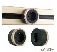 Трековая розетка Arte Milano Am-track-sockets 380066TS LED/ES Gold