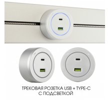 Трековая розетка Arte Milano Am-track-sockets-39 399731TS/USB-Type-C Silver
