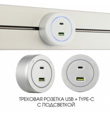 Трековая розетка Arte Milano Am-track-sockets-39 399731TS/USB-Type-C Silver