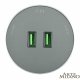 Трековая розетка Arte Milano Am-track-sockets 380011TS/USBx2 Grey