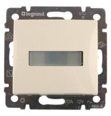 Выключатель кнопочный одноклавишный Legrand Valena 10A 12V с подсветкой держателем этикетки слоновая кость 774117