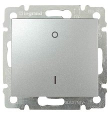 Выключатель одноклавишный трехполюсный Legrand Valena 10A 400V алюминий 770103