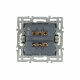 Механизм выключателя двухклавишный проходной Arlight SWT-MKP2-PL-WH (250V, 16A) 043727