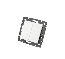 Механизм выключателя двухклавишный непроходной Arlight SWT-MK02-PL-WH-V (250V, 10A) 049887