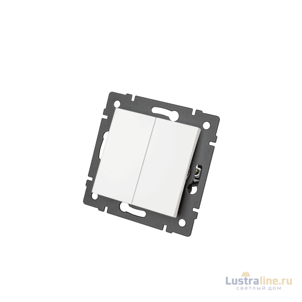 Механизм выключателя двухклавишный непроходной Arlight SWT-MK02-PL-WH-V (250V, 10A) 049887