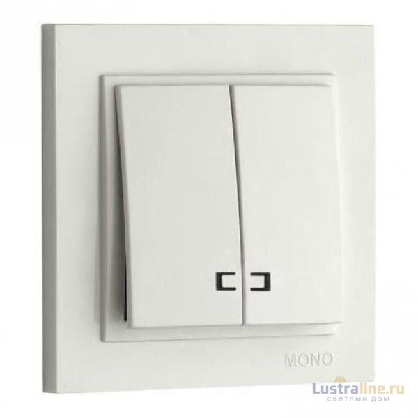 Выключатель двухклавишный с подсветкой Mono Electric Despina 10А 250В жемчуг 102-252525-103
