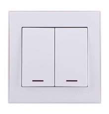 Выключатель двойной с подсветкой Lezard Rain 703-0202-112