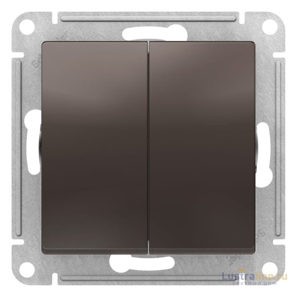 Выключатель двухклавишный Schneider Electric Atlas Design ATN000651