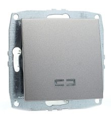 Выключатель одноклавишный с подсветкой Mono Electric Despina-Larissa 10А 250В антрацит 500-002425-101