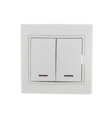 Выключатель двойной с подсветкой Lezard Mira 701-0202-112