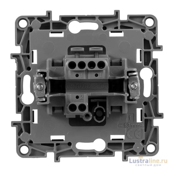 Выключатель одноклавишный 2-полюсный Legrand Galea Life 10A 250V с подсветкой 775822