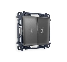 Комплект механизма 2-кл проходного выключателя с подсветкой Ambrella Volt Alfa MA654035
