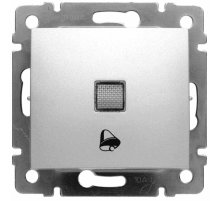 Выключатель кнопочный одноклавишный Legrand Valena 10A 250V с подсветкой Звонок алюминий 770115