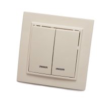 Выключатель 2-клавишный с индикатором Stekker PSW10-9002-02 250В 10А 39229