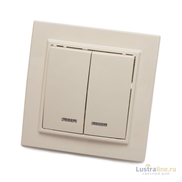 Выключатель 2-клавишный с индикатором Stekker PSW10-9002-02 250В 10А 39229