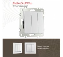 Выключатель трехклавишный Arte Milano 206.30-3.silver