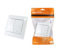 Выключатель двухклавишный на 2 направления Лама TDM Electric SQ1815-0007 Выключатель двухклавишный на 2 направления Лама TDM Electric SQ1815-0007