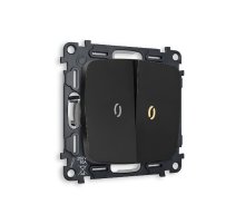 Комплект механизма 2-кл проходного выключателя с подсветкой Ambrella Volt Omega MO804030