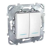 Выключатель двухклавишный с подсветкой Schneider Electric Unica MGU5.0101.18NZD