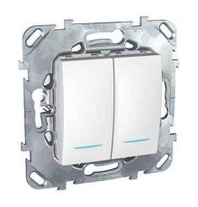 Выключатель двухклавишный с подсветкой Schneider Electric Unica MGU5.0101.18NZD