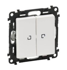 Выключатель двухклавишный Legrand Valena Life 10A 250V с подсветкой белый 752428