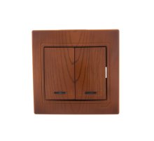 Выключатель двойной с подсветкой Lezard Mira 701-0801-112