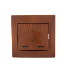 Выключатель двойной с подсветкой Lezard Mira 701-0801-112