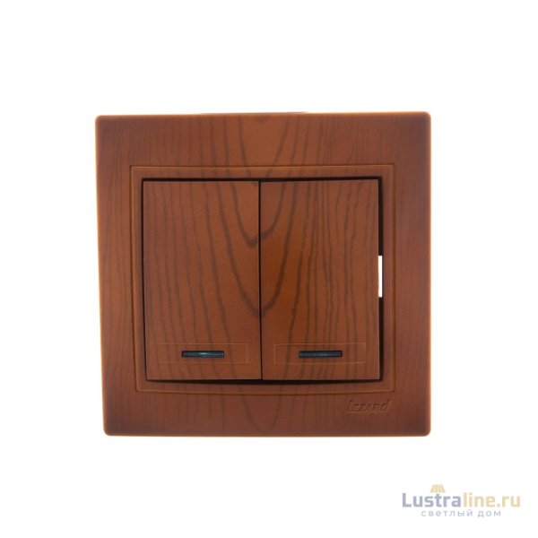 Выключатель двойной с подсветкой Lezard Mira 701-0801-112