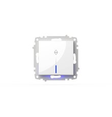 Выключатель одноклавишный проходной с подсветкой ELBI Zena Vega 609-015600-210