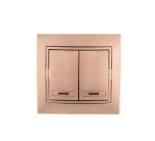 Выключатель двойной с подсветкой Lezard Mira 701-3131-112 Выключатель двойной с подсветкой Lezard Mira 701-3131-112