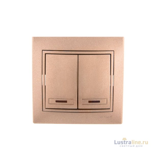 Выключатель двойной с подсветкой Lezard Mira 701-3131-112