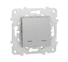 Выключатель двухклавишный Schneider Electric Unica New NU521130N