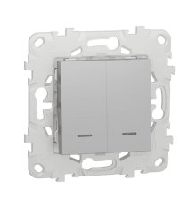 Выключатель двухклавишный Schneider Electric Unica New NU521130N