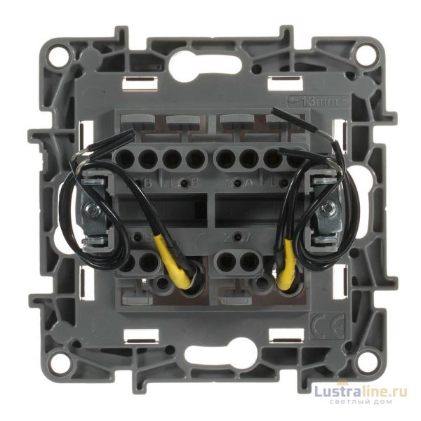 Переключатель двухклавишный Legrand Etika с подсветкой 10A 250V белый 672216