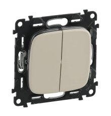 Выключатель двухклавишный Legrand Valena Allure 10A 250V слоновая кость 752805