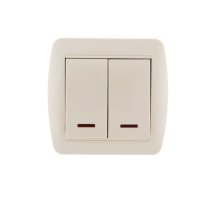 Выключатель двойной с подсветкой Lezard Demet 711-0300-112