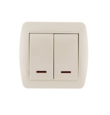 Выключатель двойной с подсветкой Lezard Demet 711-0300-112